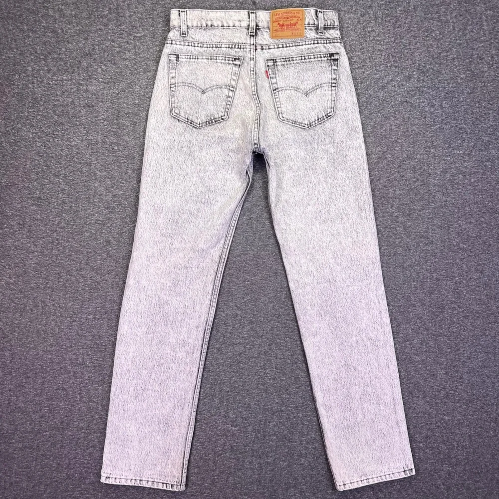 Vintage 80s Levis 505 Jeans Mens 31x31 Acid Wash Grey Made in USA Straight Leg